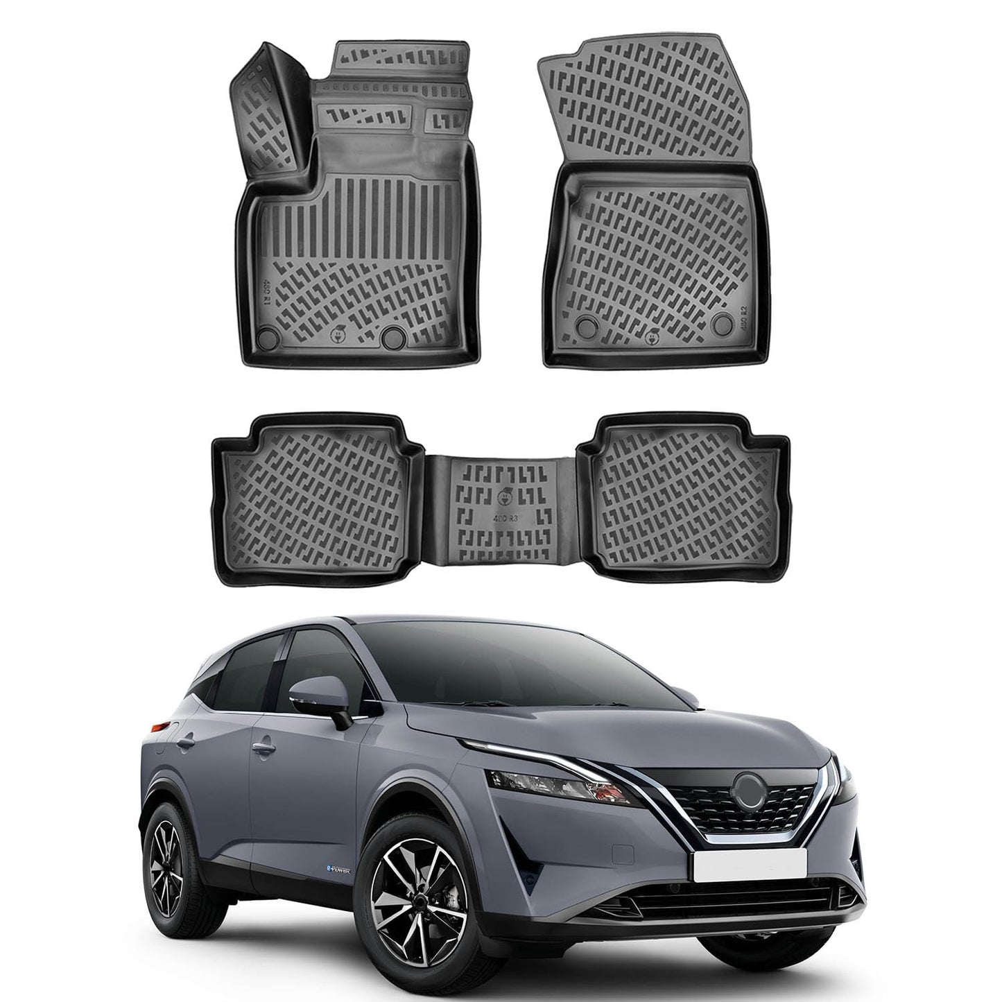 סט שטיחים 3D תואם מקור לרכב ניסאן קשקאי 2014-2021