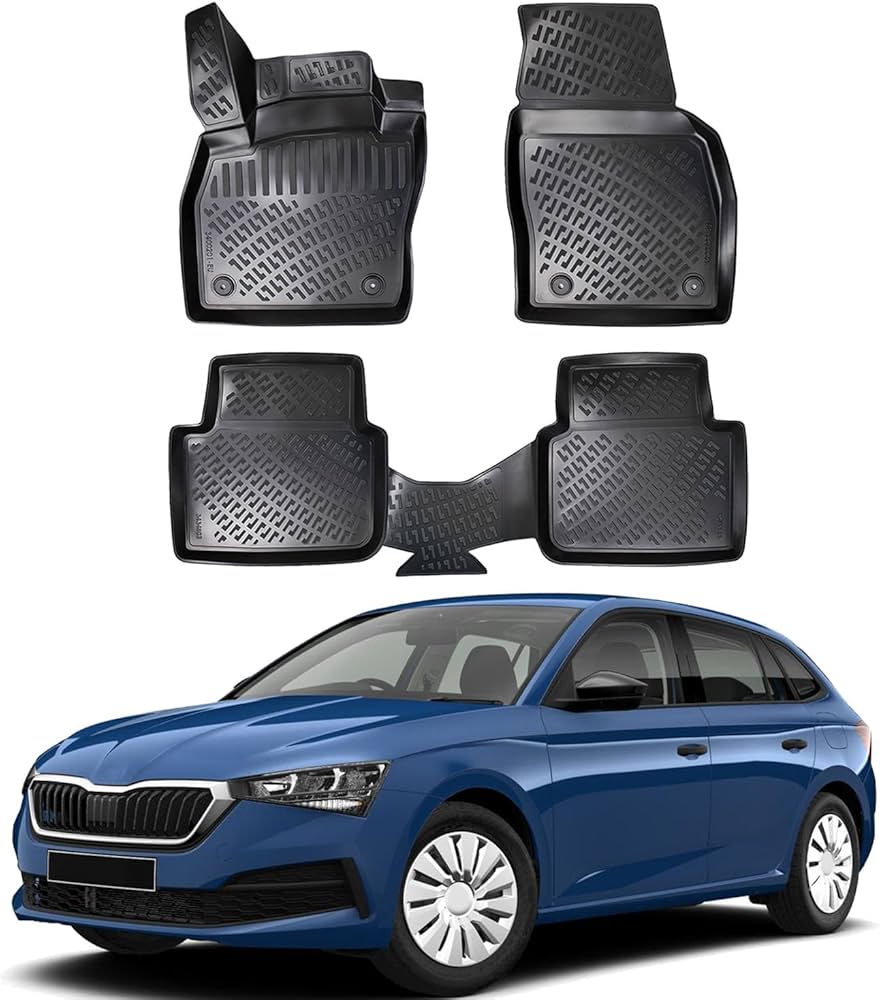 סט שטיחים 3D תואם מקור לרכב סקודה סקאלה 2019+