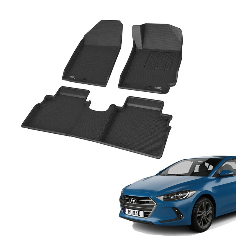 סט שטיחים 3D תואם מקור לרכב יונדאי אלנטרה 2015-2020