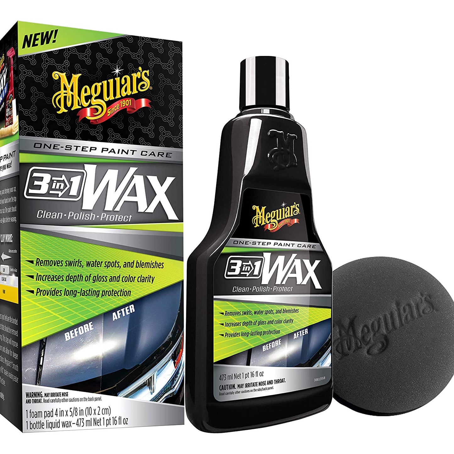 Meguiar's Wax ווקס 3 ב-1 ניקוי + פוליש + ווקס 473 מ"ל