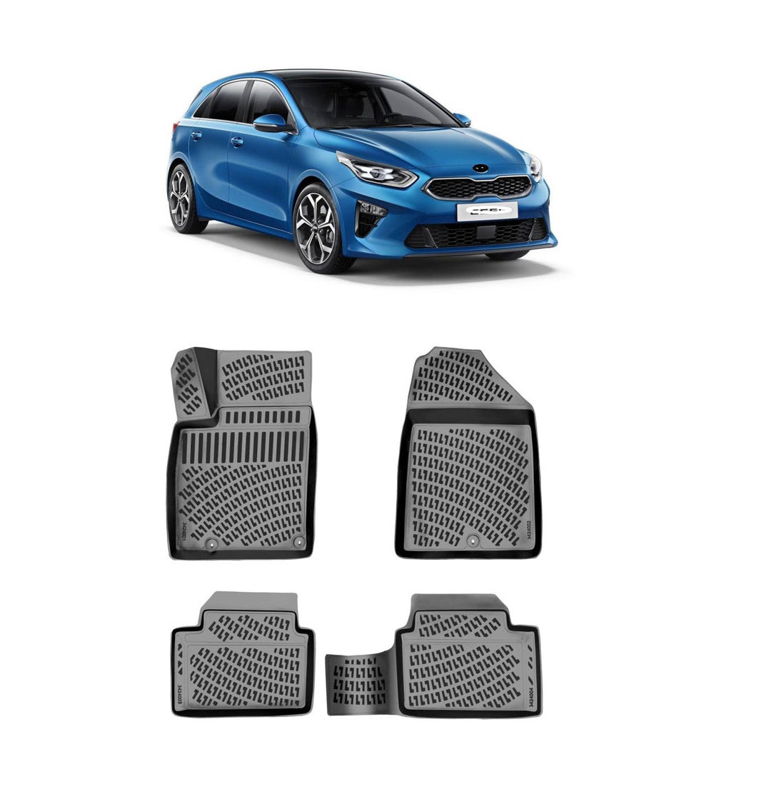 סט שטיחים 3D תואם מקור לרכב קיה סיד 2018-2022