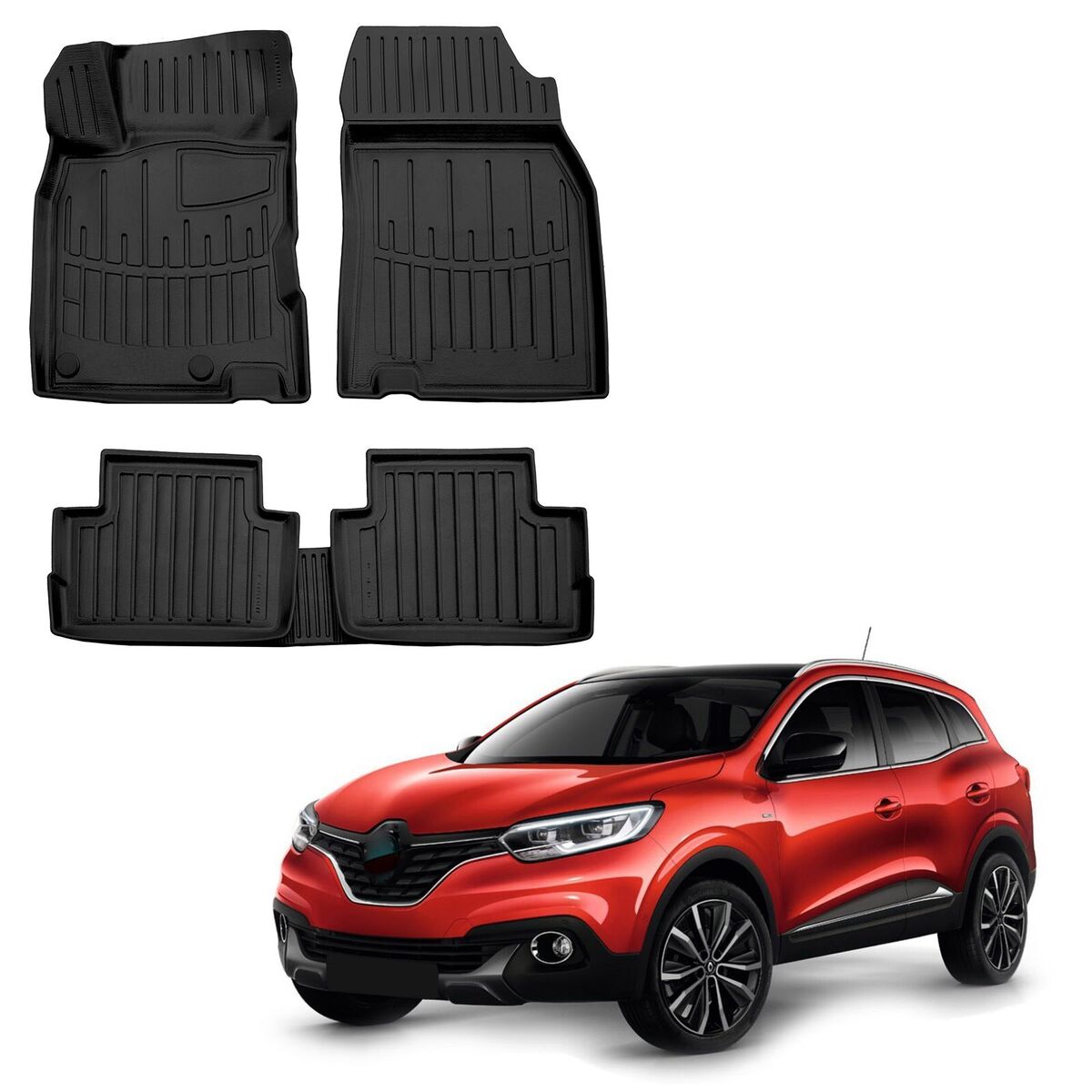 סט שטיחים 3D תואם מקור לרכב רנו קדג'אר 2015+