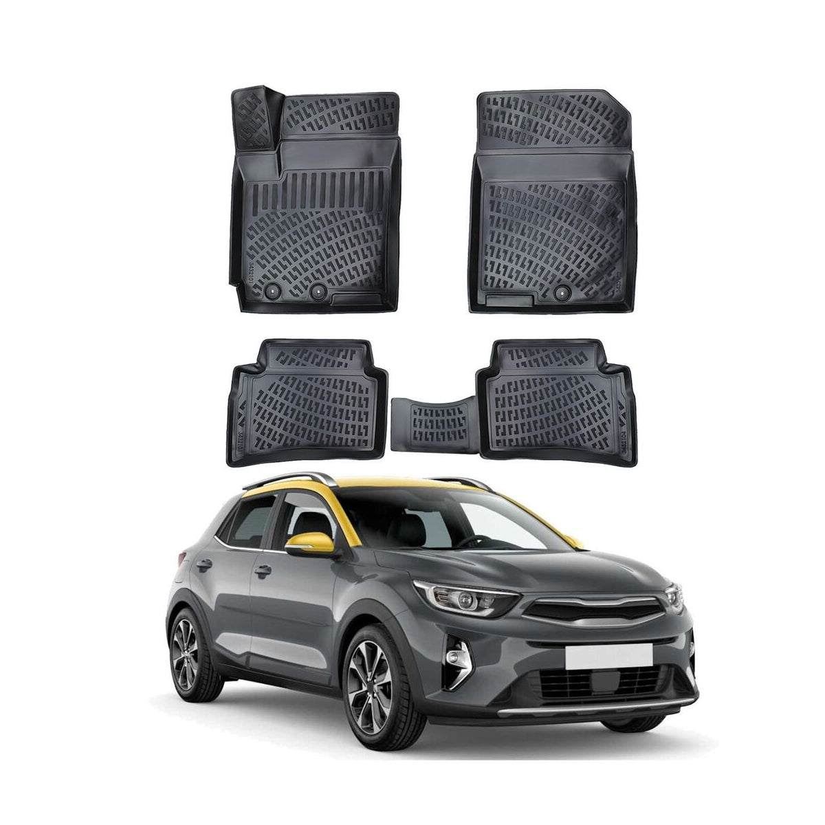 סט שטיחים 3D תואם מקור לרכב קיה סטוניק 2017+