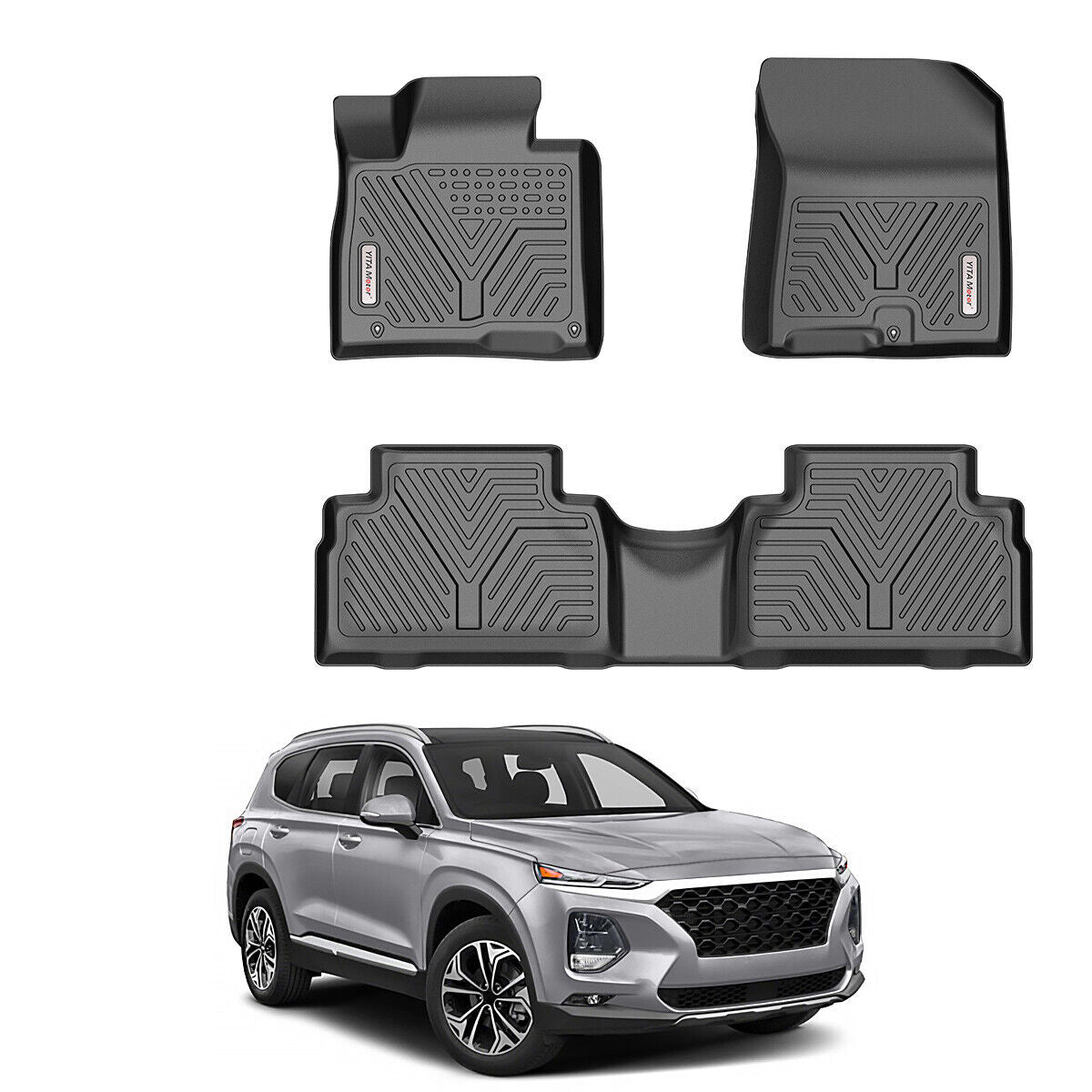 סט שטיחים 3D תואם מקור לרכב יונדאי סנטפה 2019-2020