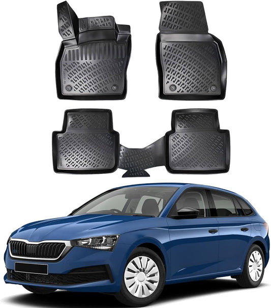 סט שטיחים 3D תואם מקור לרכב סקודה סקאלה 2019+