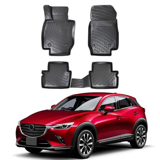 סט שטיחים 3D תואם מקור לרכב מאזדה cx3 2015-2025
