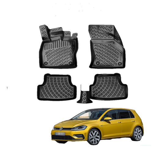 סט שטיחים 3D תואם מקור לרכב פולסווגן גולף 2012-2019